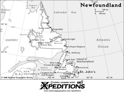 Map of Newfoundland and Labrador