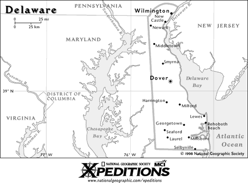 Map of Delaware