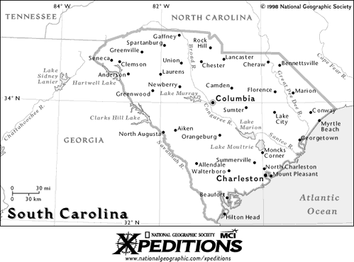 Map of South Carolina