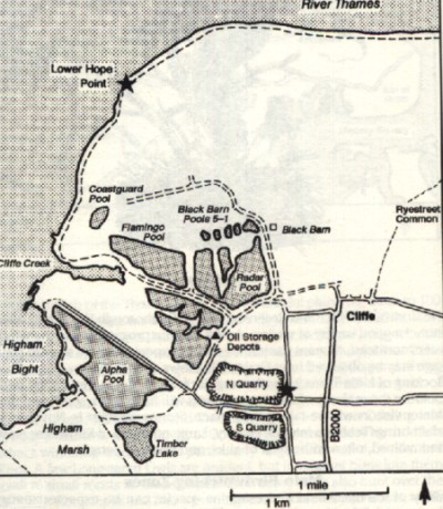 Hoo Peninsula - Cliffe Pools Area Map